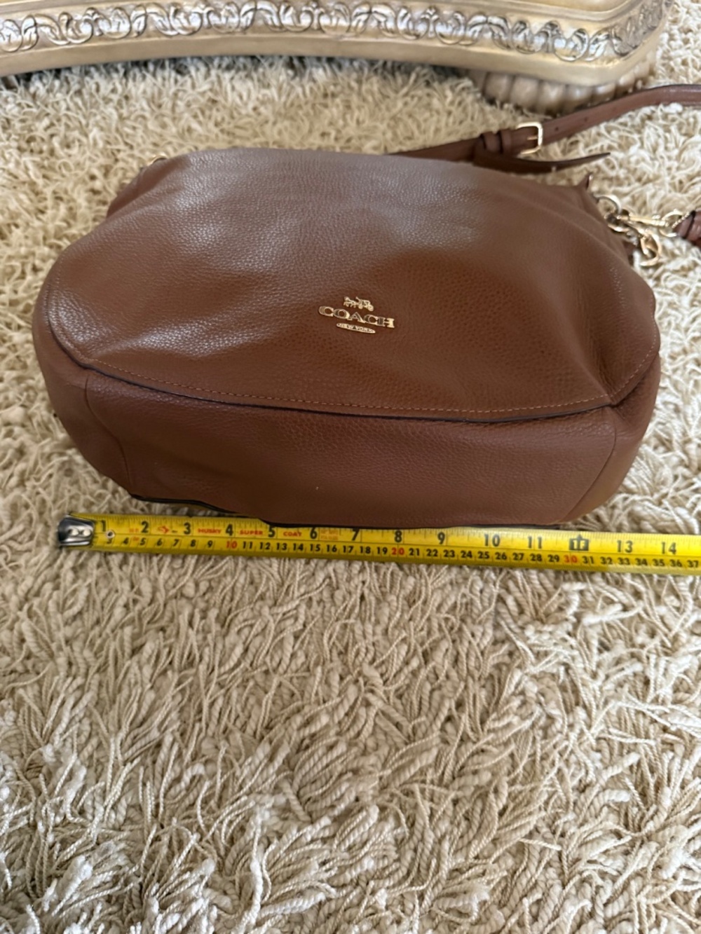 Coach Elle Slouchy Hobo Saddle Bag Brown Pebbled Leather Gold Hardware F31399 - Picture 15 of 15